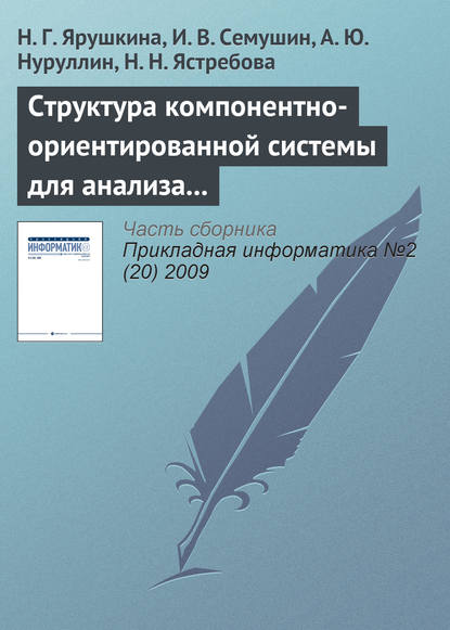 Структура компонентно-ориентированной системы для анализа экономического состояния предприятия - Н. Г. Ярушкина