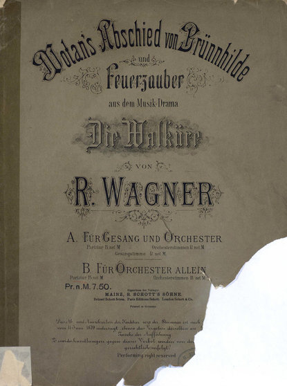 Wotan's Abschied von Brunnhilde u. Feuerzauber aus dem Musik-Drama Die Walkure v. R. Wagner — Рихард Вагнер