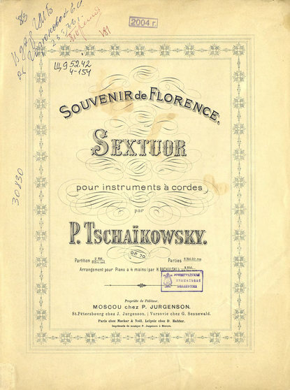 Секстет для 2-х скрипок, 2-х альтов и 2-х виолончелей — Петр Ильич Чайковский
