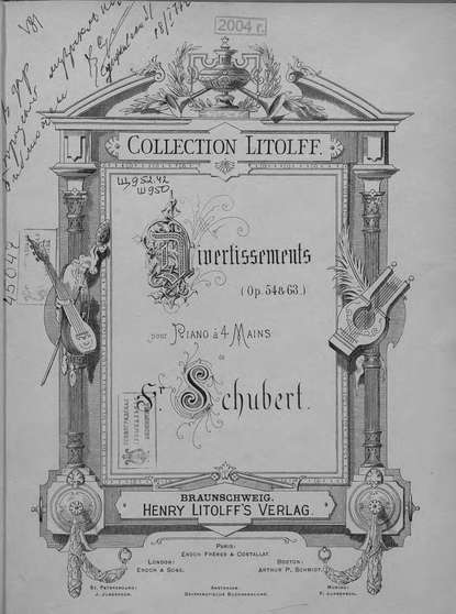 Divertissements (Op. 54 & 63) pour piano a 4 ms. de S. Schubert — Франц Петер Шуберт