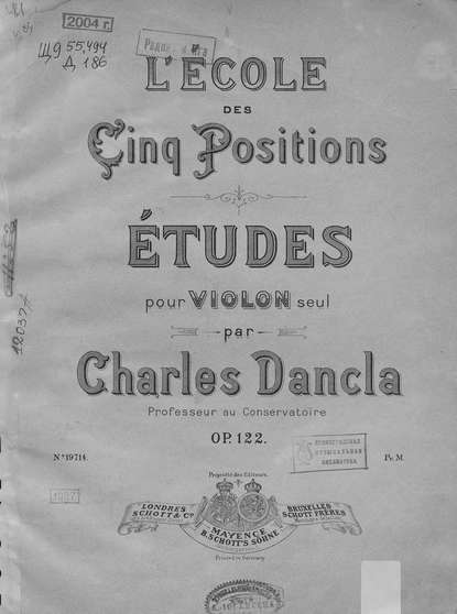 Etudes pour Violon seul par Charles Dancla — Жан-Батист Шарль Данкла