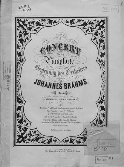 Concert fur das Pianoforte mit Begleitung des Orchesters, comp. v. Johannes Brahms — Йоганнес Брамс