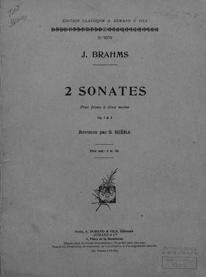 2 Sonates — Йоганнес Брамс